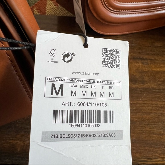 ZARA Flap Custom Letters JG/KB/P Convertible Brown Shoulder/Crossbody Bag - Picture 10 of 13